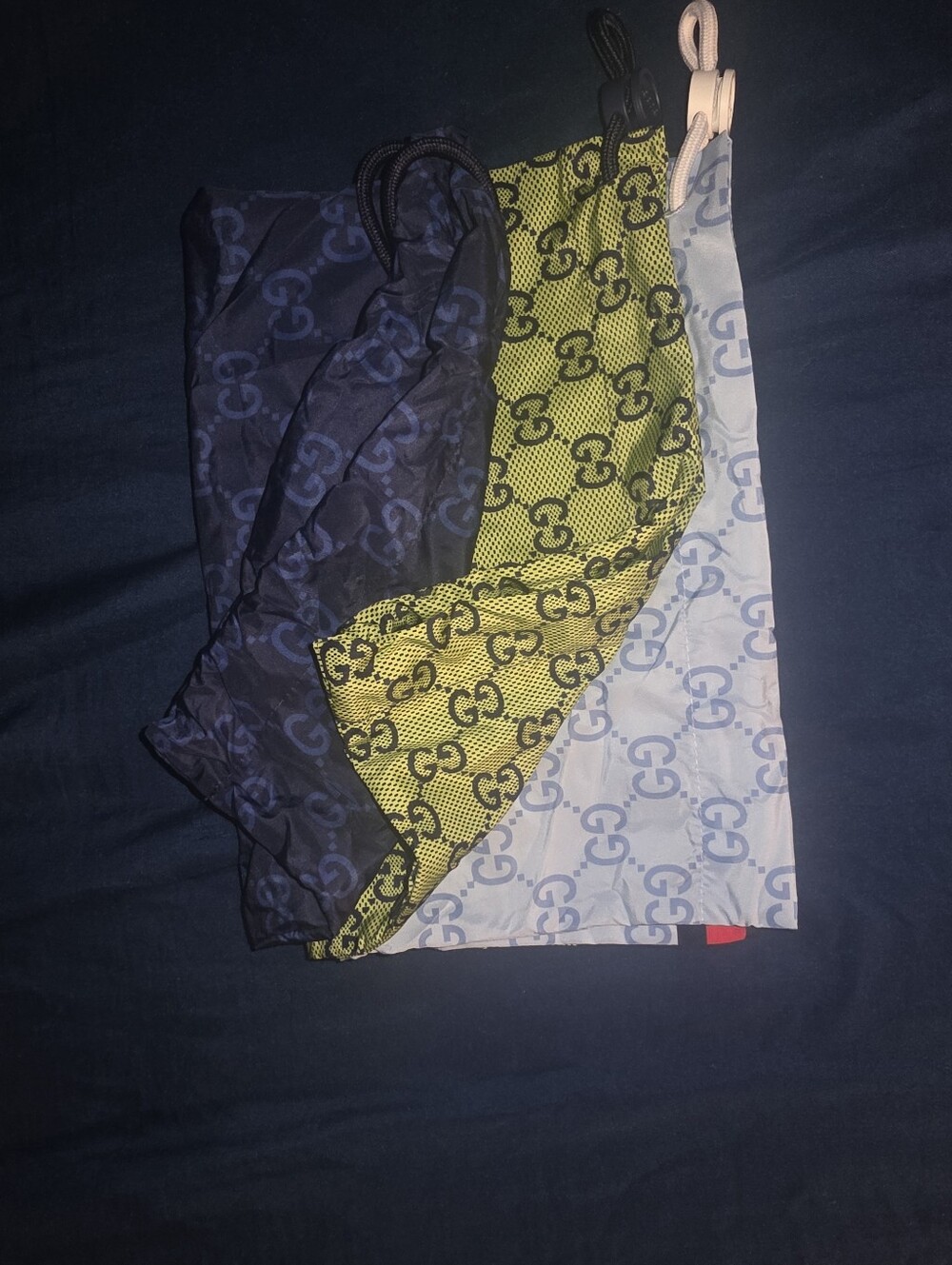 Authentic GUCCI Swimwear Drawstring Pouches – Set of 3